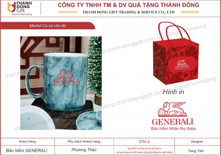 Ca sứ Bát Tràng họa tiết vân đá - Generali