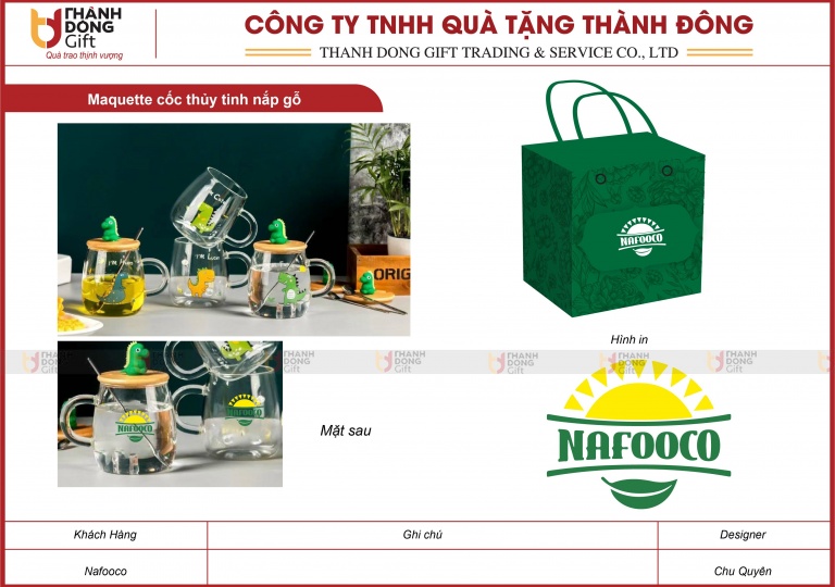 Cốc Thủy Tinh Nắp Gỗ - Nafooco