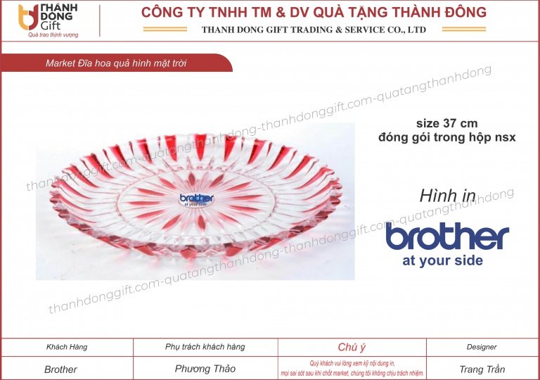 Đĩa thủy tinh trang trí, đựng hoa quả - Brother