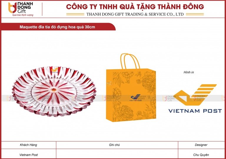 Đĩa Tia Đỏ Đựng Hoa Quả 30cm - Vietnam Post