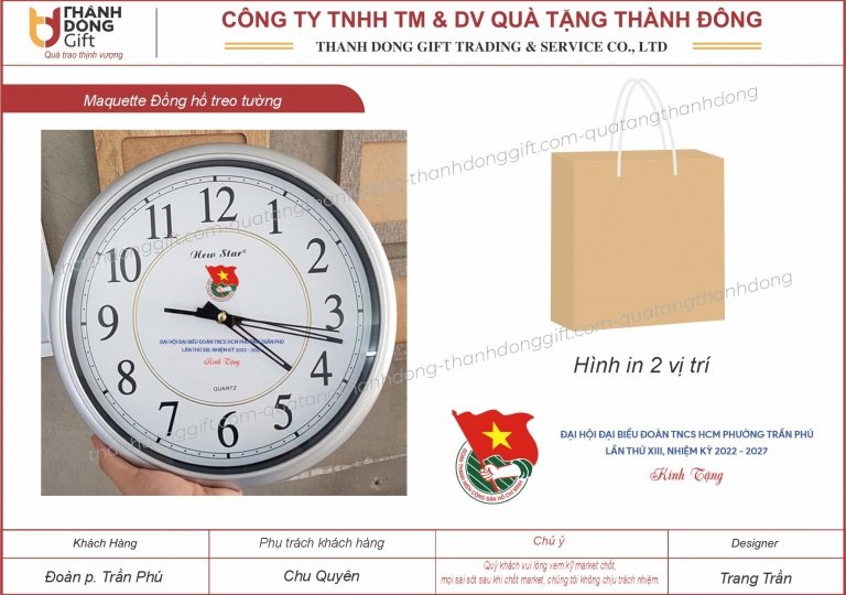 Đồng hồ treo tường - Đoàn thanh niên phường Trần Phú