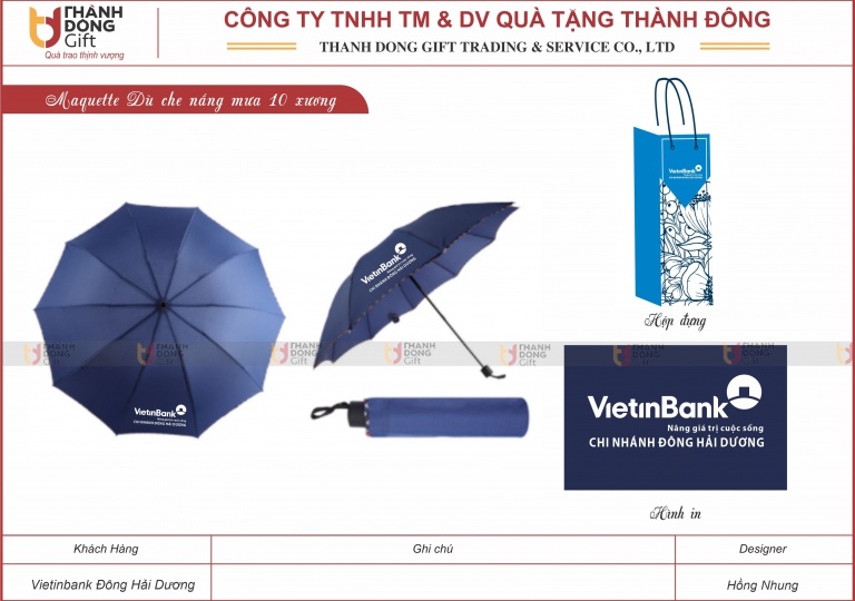 Dù che nắng mưa 10 xương - Vietinbank Đông Hải Dương