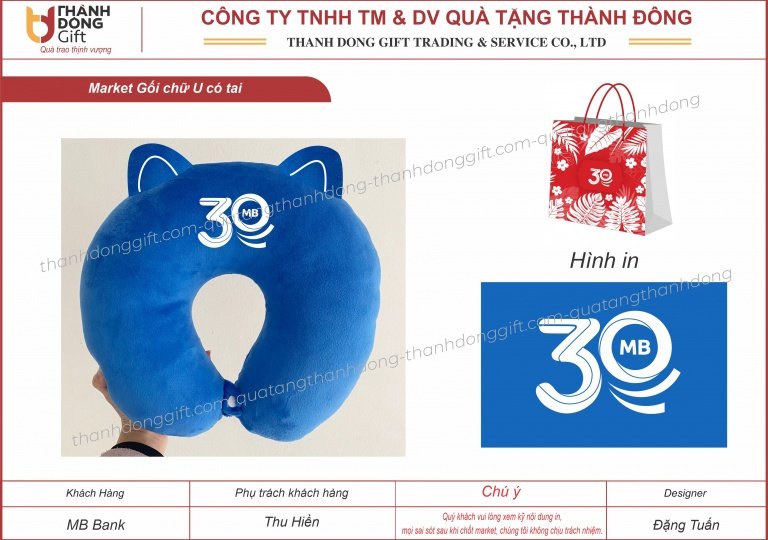 Gối chữ U quà tặng trẻ em 1/6 - MB Bank 