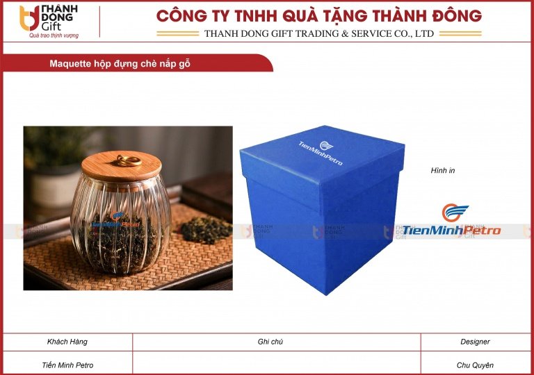 Hộp Đựng Chè Nắp Gỗ - Tiến Minh Petro