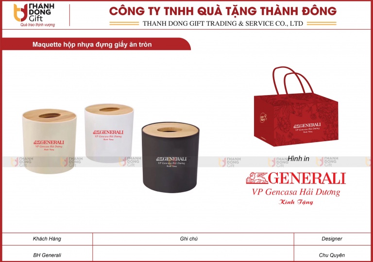 Hộp Nhựa Đựng Giấy Ăn Tròn - Bảo Hiểm Generali