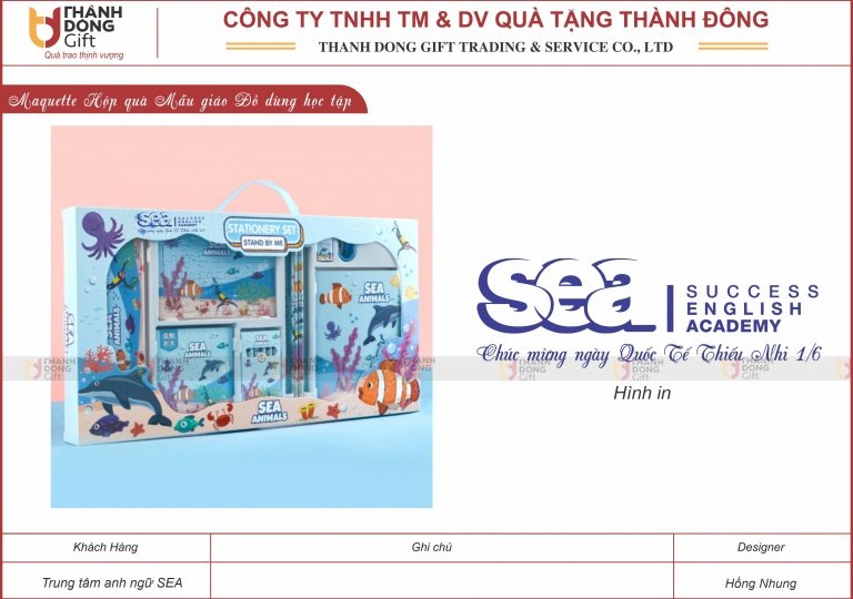 Hộp Quà Mẫu Giáo Đồ Dùng Học Tập - SEA