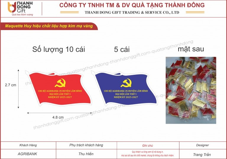 Huy hiệu đại hội dành cho đại biểu đến dự Đại hội Đảng các cấp