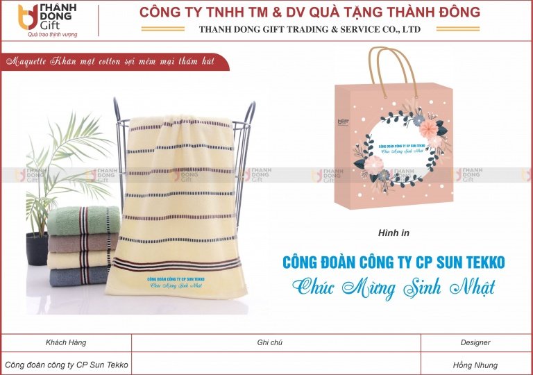 Khăn mặt cotton - Sun Tekko