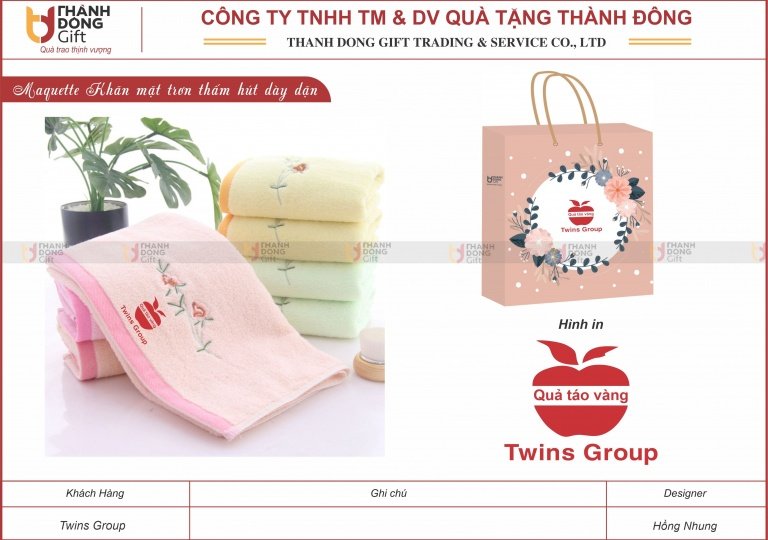 Khăn mặt trơn thấm hút - Twins Group