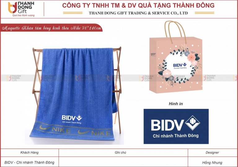 Khăn tắm bông - BIDV CN Thành Đông