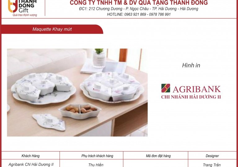 Khay mứt nhựa - Agribank Hải Dương 2
