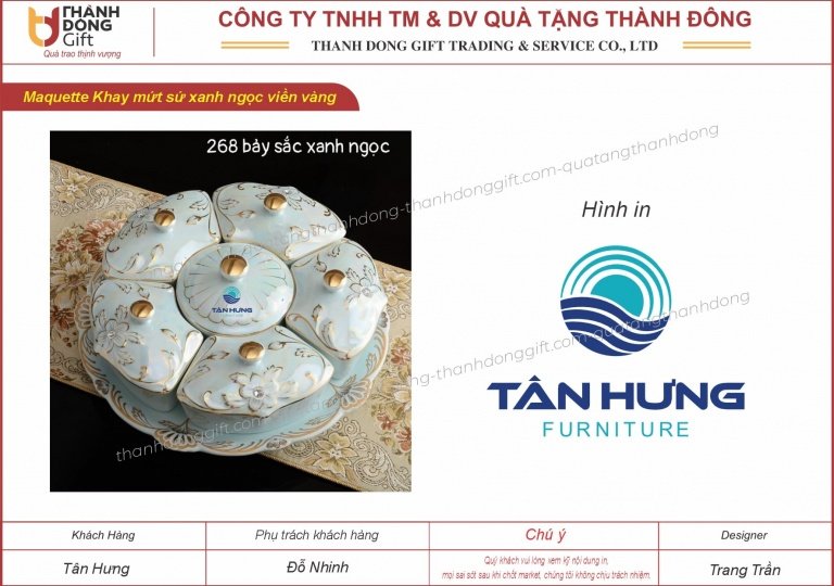 khay mứt sứ viền vàng - tân hưng