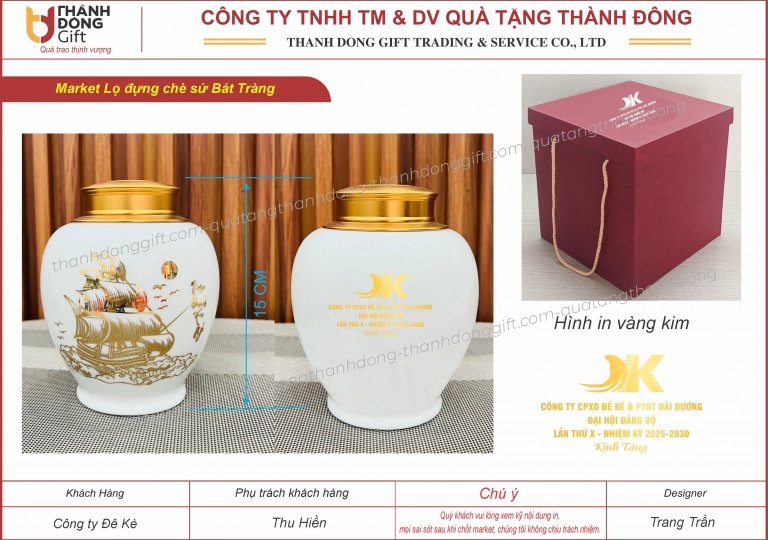 Lọ chè sứ Bát Tràng - công ty đê kè