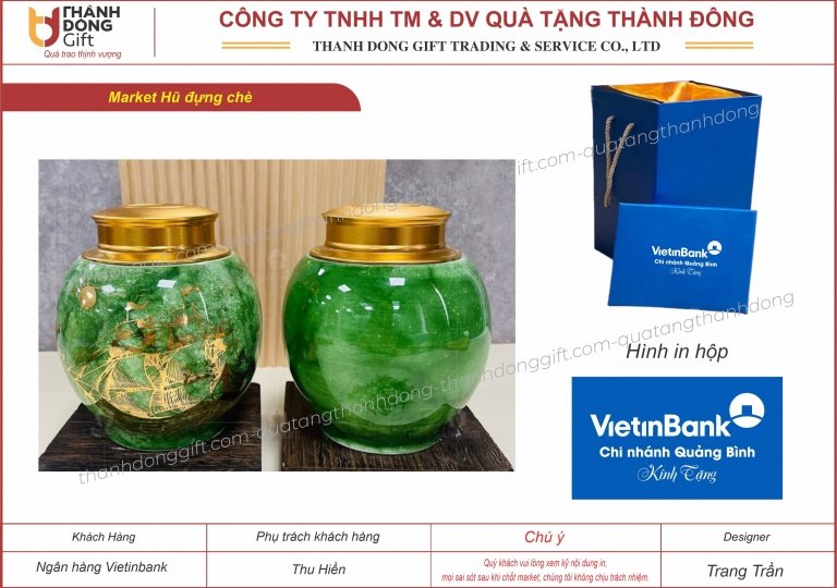 Lọ chè sứ Bát Tràng - vietinbank chi nhánh quảng bình