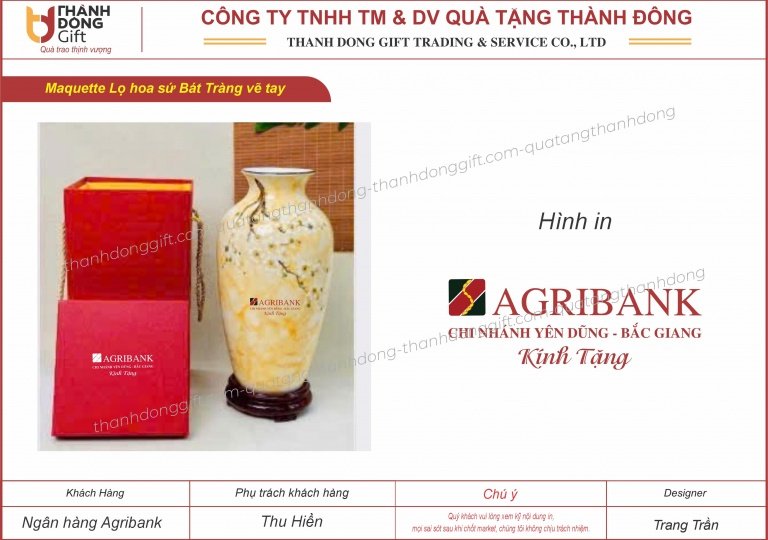 lọ hoa bát tràng - agribank yên dũng
