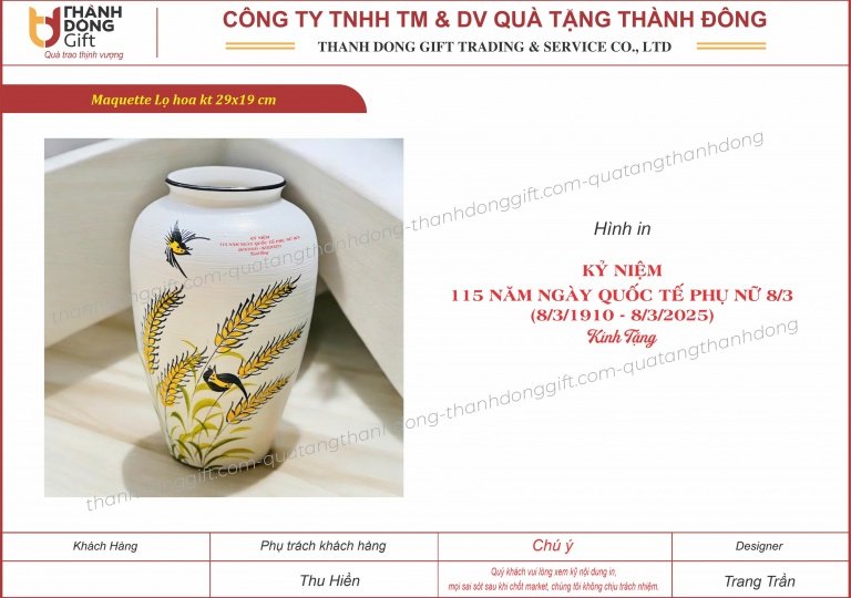 lọ hoa bát tràng - chúc mừng 8/3