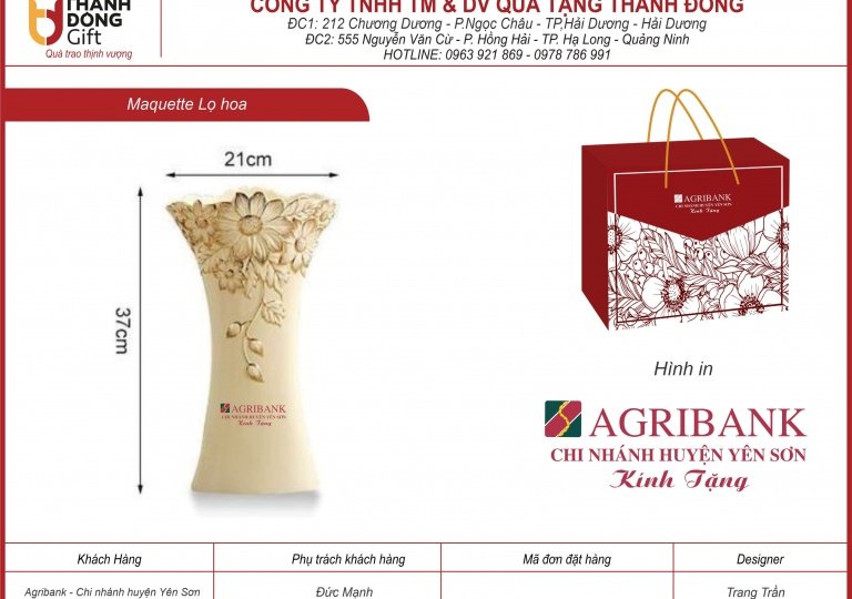 lọ hoa sứ miệng loe - agribank yên sơn
