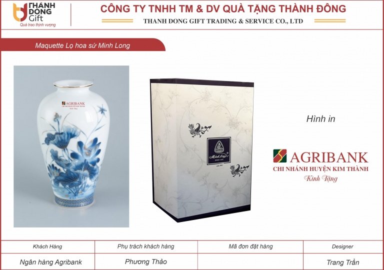 Lọ hoa sứ minh long - agribank kim thành