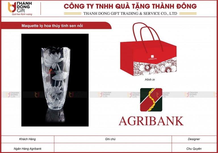 Lọ Hoa Thủy Tinh Sen Nổi - Agribank