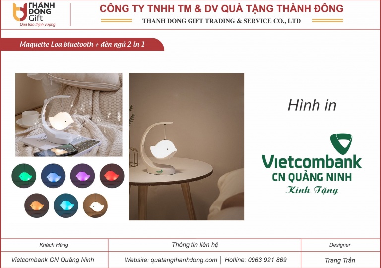 Loa Bluetooth Kèm Đèn Ngủ - Vietcombank CN Quảng Ninh