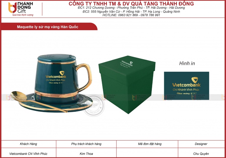 Ly sứ mạ vàng Hàn Quốc – VIETCOMBANK chi nhánh VĨNH PHÚC