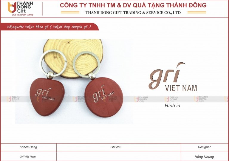 Móc Khoá Gỗ - Gri Việt Nam