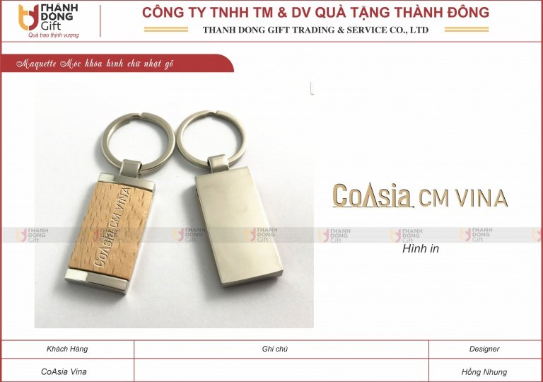 Móc Khoá Hình Chữ Nhật Gỗ - CoAsia Vina