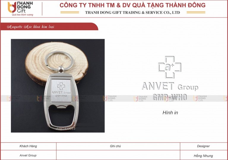 Móc Khoá Kim Loại - Anvet Group