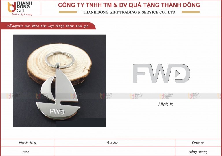 Móc Khoá Kim Loại Thuận Buồm Xuôi Gió - FWD