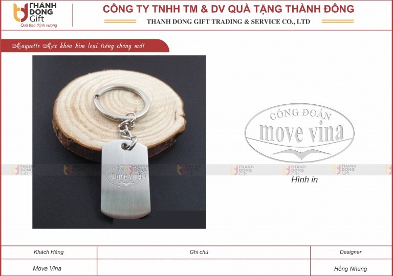 Móc Khoá Kim Loại Trống Chống Mất - Move Vina