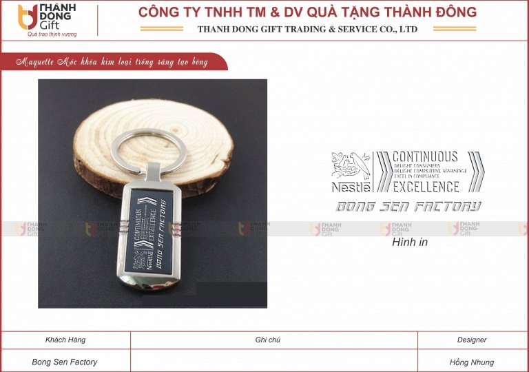 Móc Khoá Kim Loại Trống Sáng Tạo Bóng - Bông Sen Factory