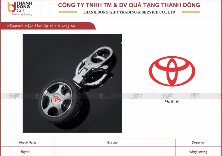 Móc Khoá Lốp Xe Ô Tô - Toyota