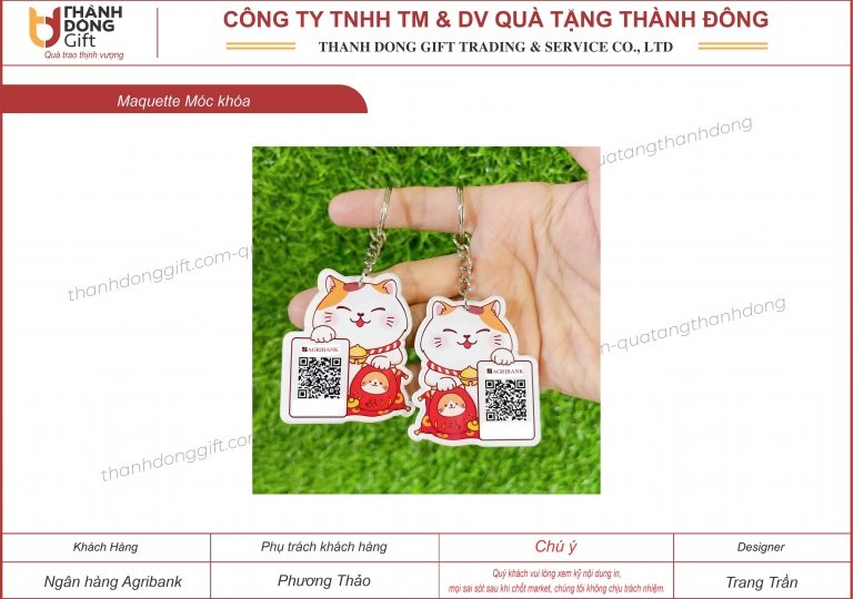Móc khóa mica - Agribank Mạo Khê