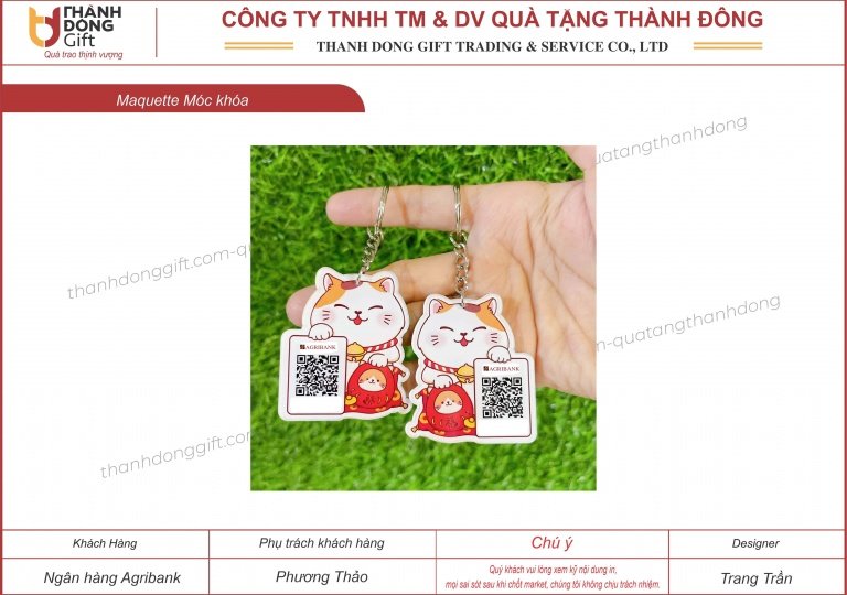 Móc khóa mica in mã QR code - Agribank Mạo Khê