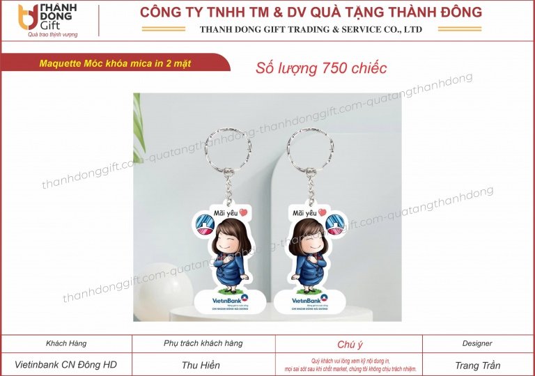 Móc khóa mica - Vietinbank