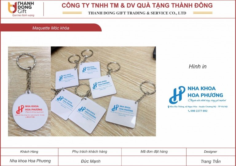 Móc khóa nhựa - Nha khoa Hoa Phương