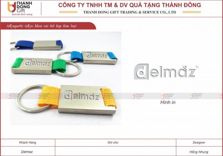 Móc Khoá Vải Kết Hợp Kim Loại - Delmaz