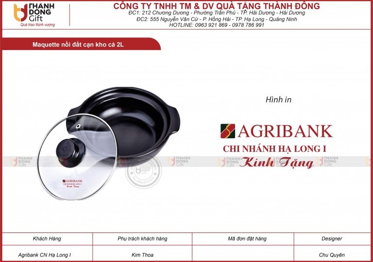 Nồi đất cạn kho cá 2L - AGRIBANK chi nhánh HẠ LONG 1