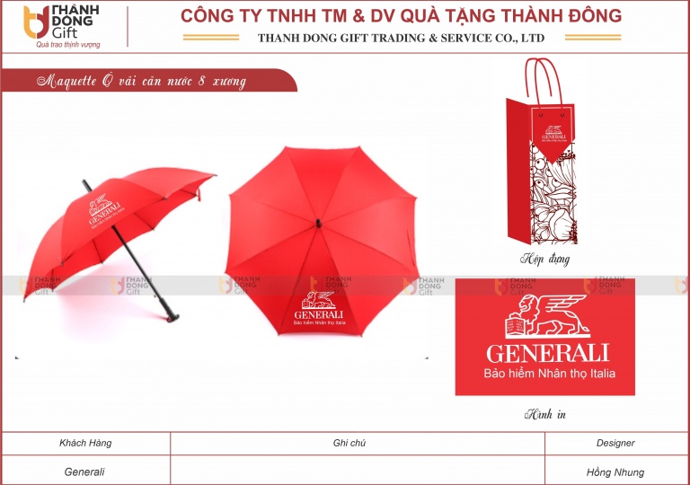 Ô vải cản nước 8 xương - Generali