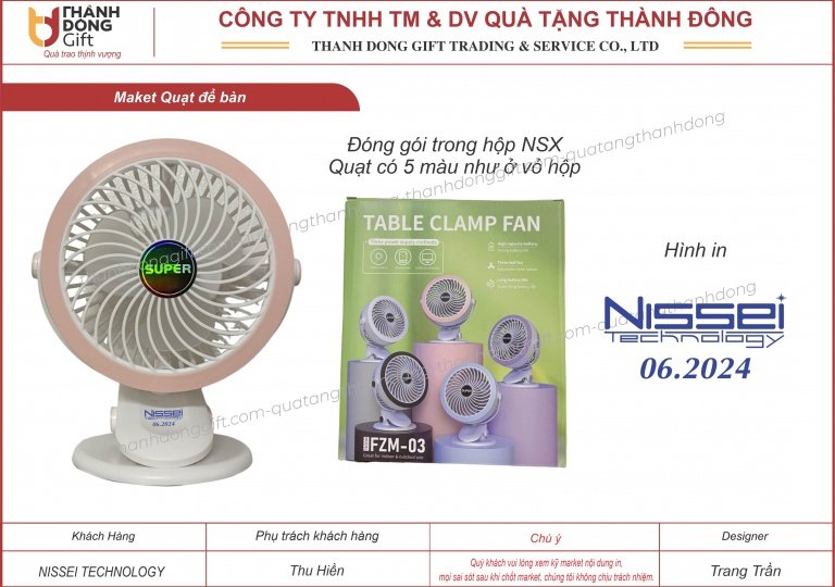 Quạt mini để bàn - Nissei