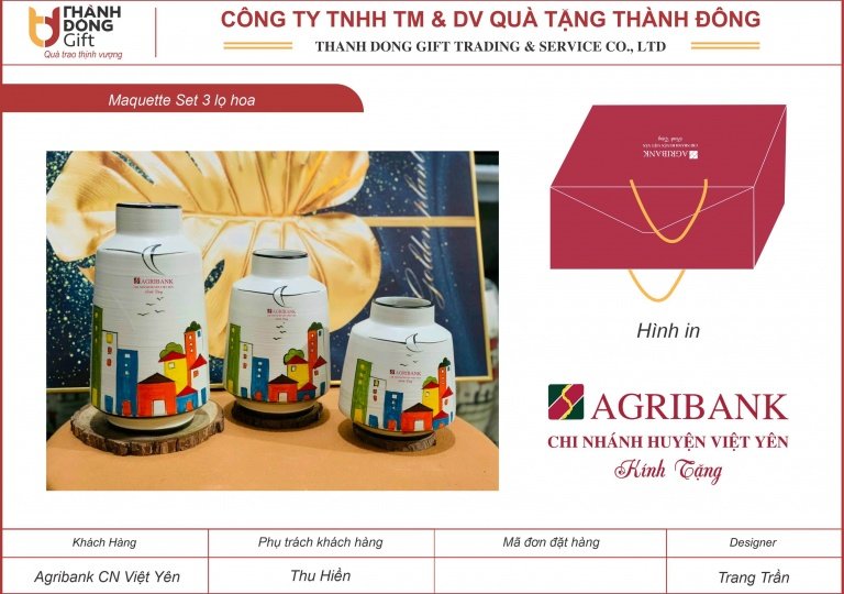 set 3 lọ hoa - agribank việt yên