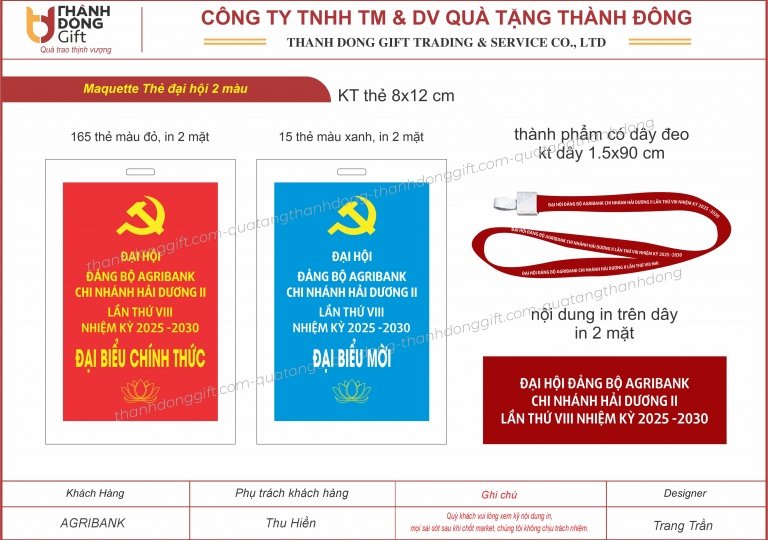 Thẻ đại hội dành cho đại biểu đến dự Đại hội Đảng các cấp