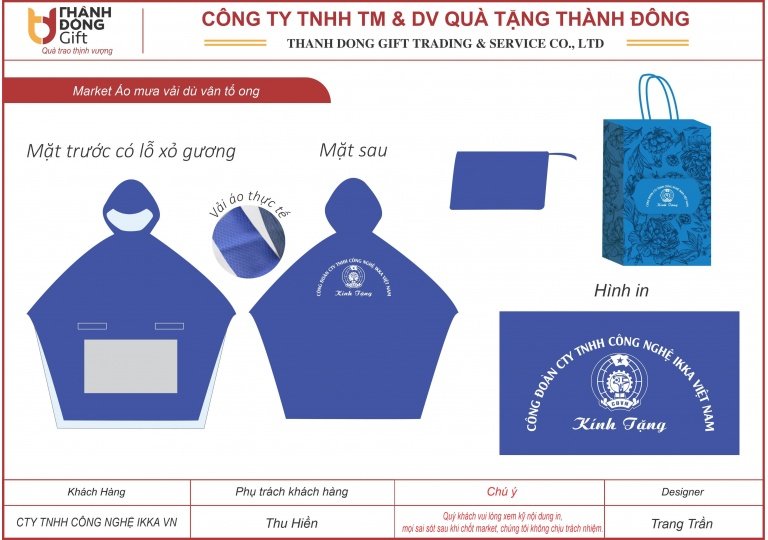 Áo mưa vải dù vân tổ ong - IKKA