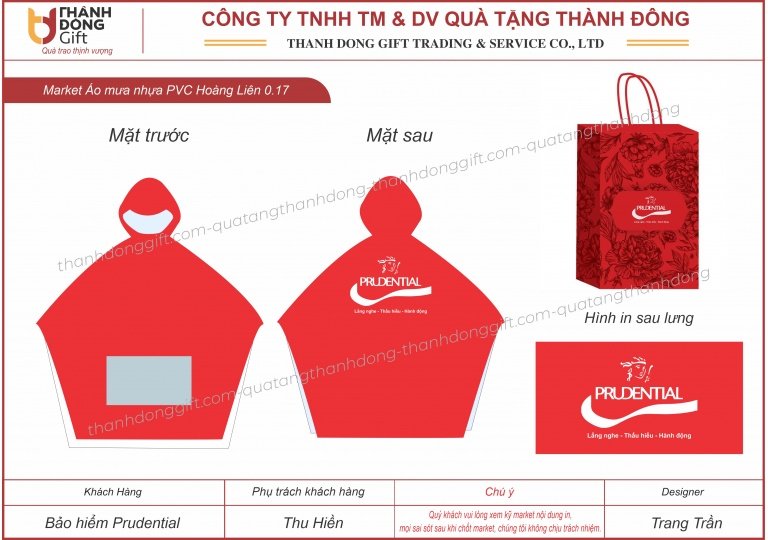 Áo mưa vải nhựa, dáng cánh dơi - Prudential