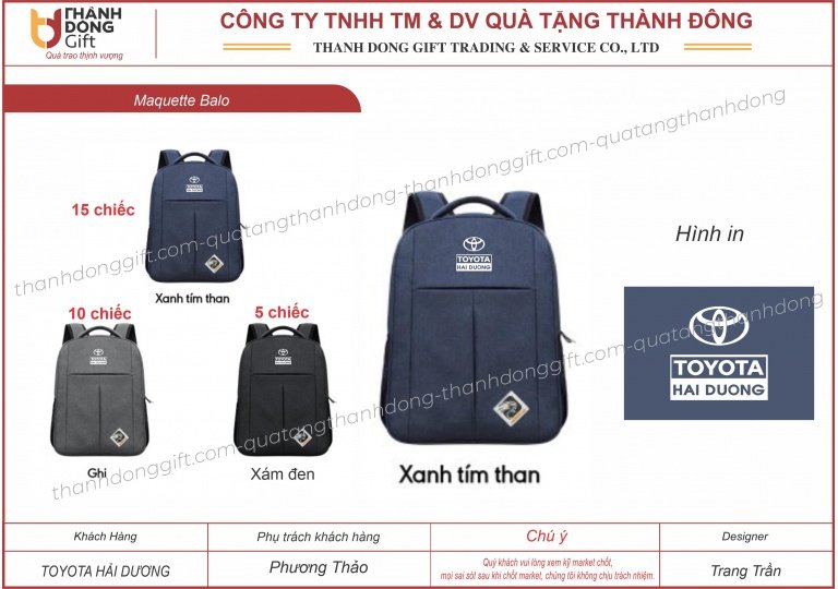Balo Toyota Hải Dương
