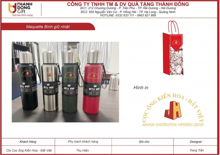 Bình giữ nhiệt - Cọc ống Kiến Hoa