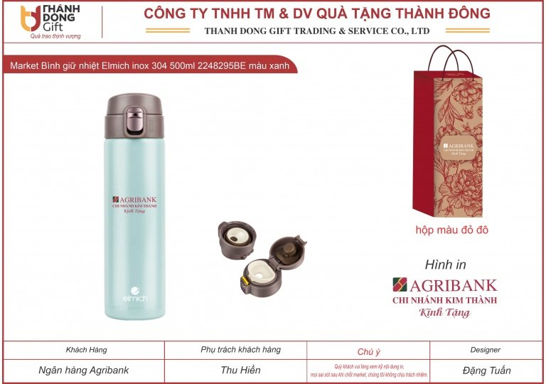 Bình giữ nhiệt Elmich - Agribank Kim Thành 