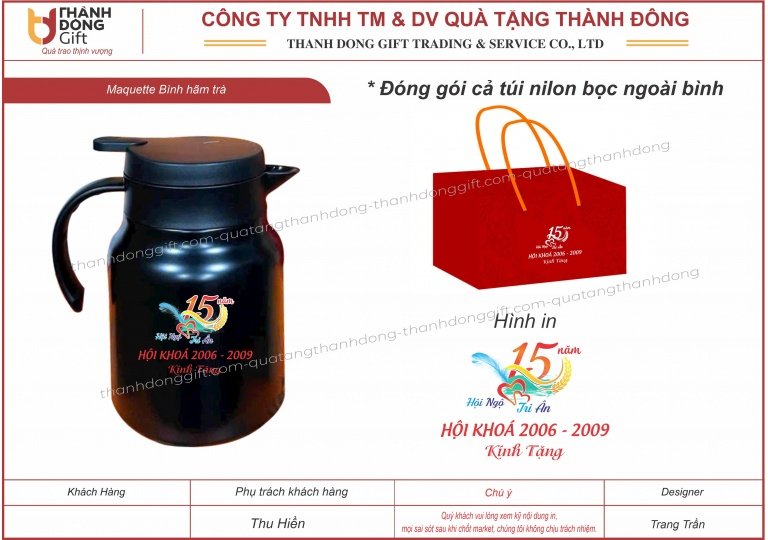 bình lọc trà giữ nhiệt - hội khóa 15 năm