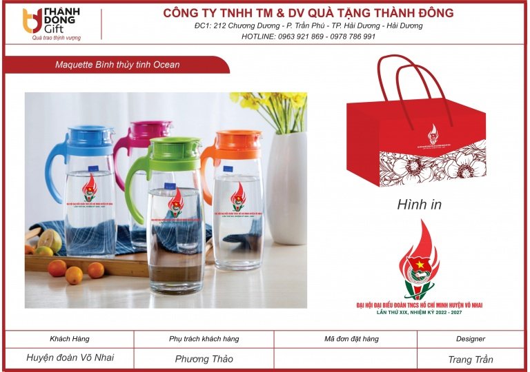 bình nước thủy tinh ocean - huyện đoàn võ nhai