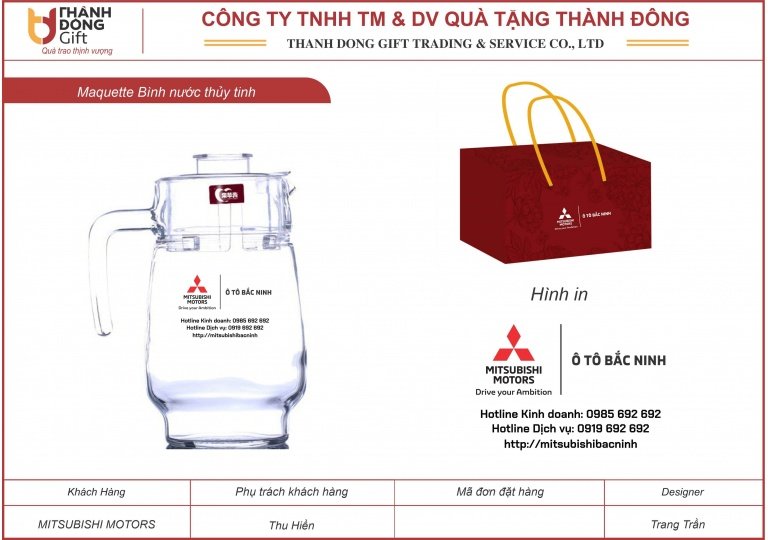 Bình thủy tinh đựng nước - Mitsubishi